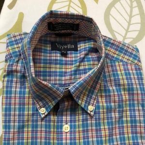Viyella blue plaid short sleeve shirt
